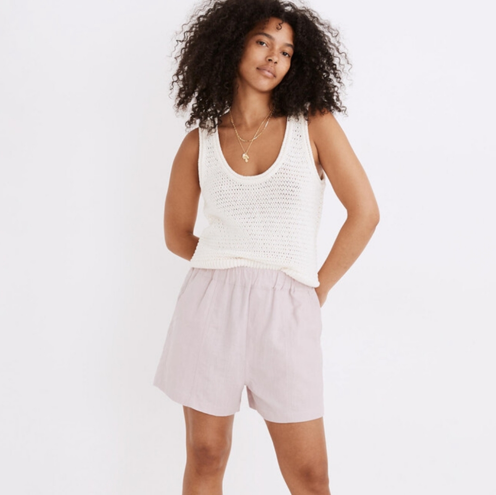 Madewell Lightspun Easy Pull-On Shorts / Large/ Faded Lavender